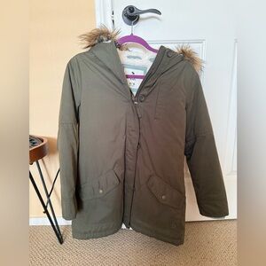 Abercrombie Kids Olive Hooded Puffer Jacket